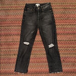AND NOW THIS BLACK GREY RIPPED KNEE SKINNY JEANS